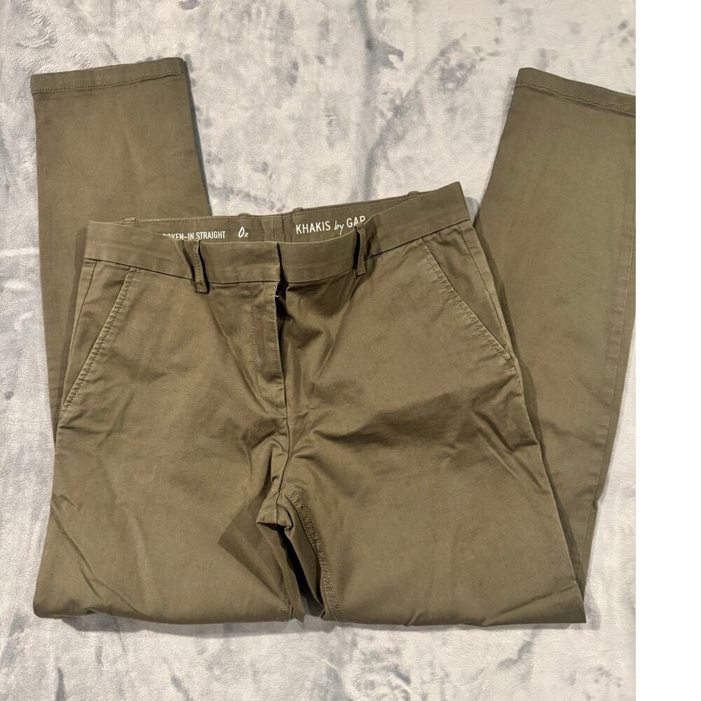 Khaki's by GAP Broken in straight  0 new army green pants, cotton, utility‎